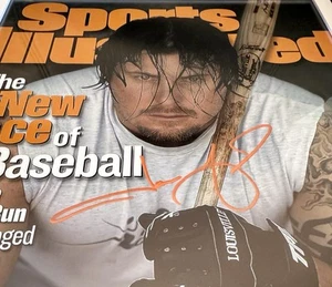 OAKLAND A’s JASON GIAMBI SIGNED 12x16 FRAMED SPORTS ILLUSTRATED COVER W/ JSA - Picture 1 of 2