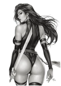 Psylocke (11"x17") Original Art by Mark Eugene - Ed Benes Studio - Picture 1 of 3