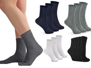 Girls Ankle Plain School Socks 3/6/12 Pair All Sizes Perfect For School Casual - Picture 1 of 5