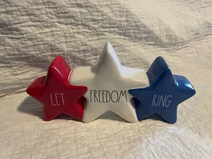 Rae Dunn by Magneta LET FREEDOM RING rot weiß blau Sterne patriotisches DEKO - NEU - Bild 1 von 2