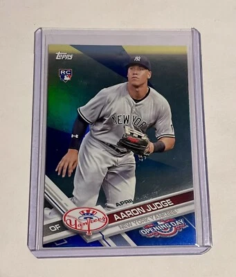 2017 Topps Opening Day Aaron Judge Rainbow Blue Foil Rookie RC #147 - Image 1 of 4
