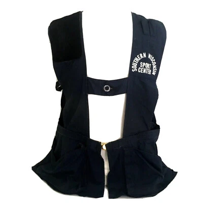 Vtg Bob Allen Gun Club Shooting Vest Mens Large Blue Wisconsin Sport Center - Image 1 of 4