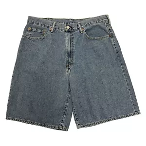 Vintage Levi's 550 Denim Shorts Blue Mens 36W 10L Relaxed Fit Jean Jorts - Picture 1 of 14