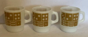 3 Anchor Hocking Fire King D Handle Mugs Domino Nice! - Picture 1 of 16