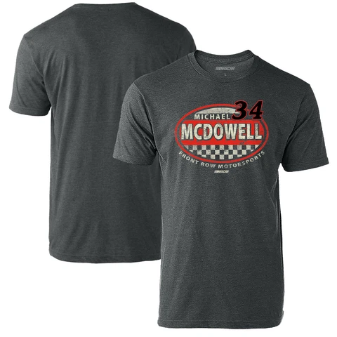 Men's Checkered Flag Heathered Charcoal Michael McDowell Vintage Rookie T-Shirt Cover