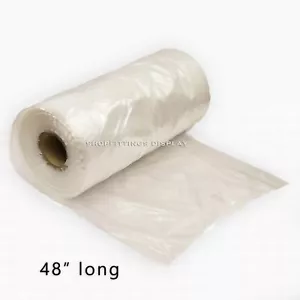 CLEAR POLYTHENE GARMENT COVERS PLASTIC FILM DRY CLEANERS BAGS CLOTHES 48" - Picture 1 of 2