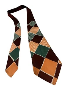 Vintage 1940s Rayon Swing Tie– Abstract Novelty Art Deco Necktie for Men 51X4.1" - Picture 1 of 7