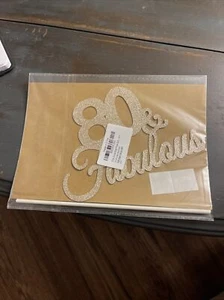 Fabulous & 80 Rose Gold Glitter Cake Topper, 80th Birthday Party Decorations - Picture 1 of 1