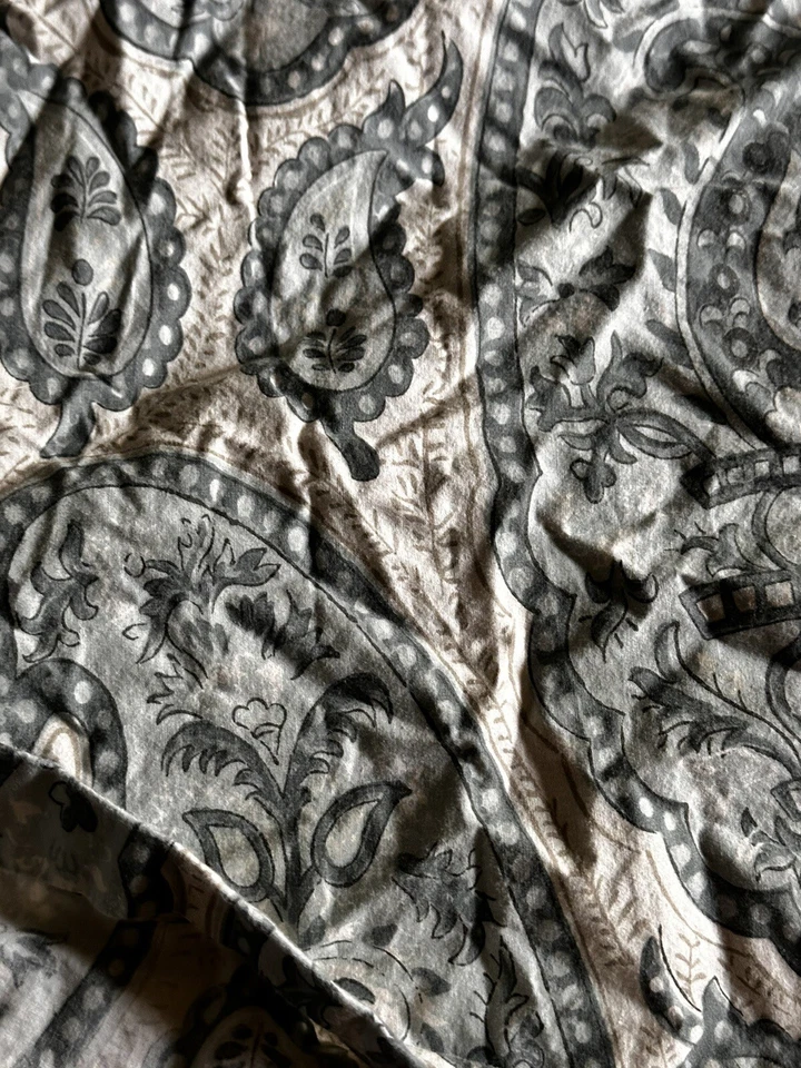 Pottery Barn Caesaria Twin Green Paisley Floral 100% Organic Cotton Duvet & Sham - Image 1 of 4