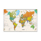 A1 A2 World Map Detailed Large Educational Poster Wall Maps Home Decoration