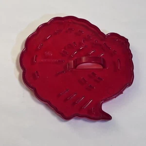 VTG Translucent Red Plastic THANKSGIVING TURKEY Cookie Cutter Mold By HRH USA - Picture 1 of 12