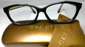 GUCCI GG0309O-001 EYEGLASS FRAMES – POLISHED BLACK / GOLD – 54/15 140 - Picture 1 of 8