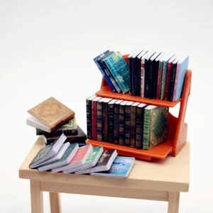 35PCs Books & Bookshelf Dollhouse Miniatures Bookcase Set Lot Vintage Book - Picture 1 of 7