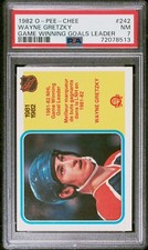 1982 O-PEE-CHEE Wayne Gretzky #242 game winning goals leader PSA 7 NM Near Mint