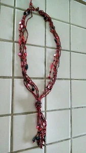 HANDCRAFTED CORAL AND GLASS BEAD NECKLACE NICE ~~~ - Picture 1 of 5