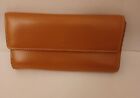 Lodis Women's bifold leather wallet credit card checkbook holder camel brown
