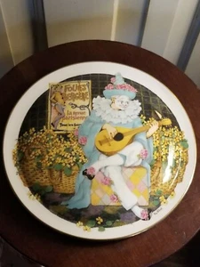 ROYAL DOULTON DETRÁS DE LA MÁSCARA PINTADA JUGLAR SERENATA PORCELANA PLATO DE EDICIÓN LIMA - Imagen 1 de 4