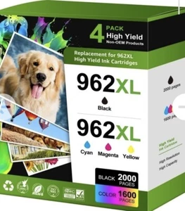 High-Yield 962XL 962 Ink Cartridges 4 Pack for HP OfficeJet Pro 9010 Series - Picture 1 of 7