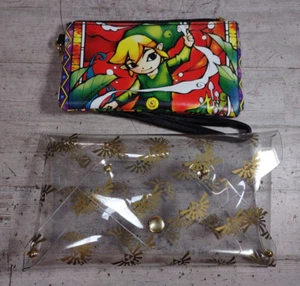 Lot of 2 Legend of Zelda Small Purses Windwaker Link Zip Coin Purse Clear Hylian - Picture 1 of 8