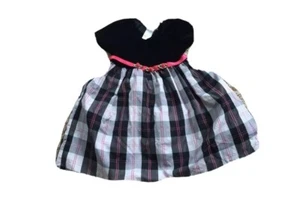 Kidture Collection Girls Dress New with Tags 4T Pink Black Plaid Velvety Top - Picture 1 of 9