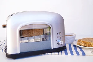 New 2-slice See-Through Automatic Toaster Stainless Steel Silver Kitchen Tool - Picture 1 of 3