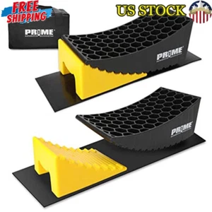 Camper Leveler Kit HDPE Curved Levelers Non-Slip Design 2 Pack W/ Chocks & Mats - Picture 1 of 7