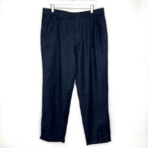 Donna Karan Collection Wool Pants Black Straight Leg Pants Size 36 - Picture 1 of 5