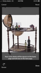 Soporte para bar de vinos globo de madera 34" H siglo XVI estante italiano estante para botellas de licor - Imagen 1 de 9