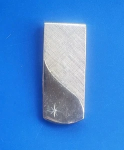 Vintage Geldklammerhalter goldfarben mit weißem klarem Stein  - Bild 1 von 3