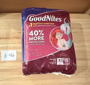 Disney Princesa SIRENITA Goodnites, Ropa Interior para Mojar la Cama Nocturna para Niñas X/S - Imagen 1 de 3