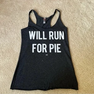 Canotta da allenamento Next Level donna "Will Run For Pie" nera - taglia XS - ottime condizioni - Foto 1 di 4