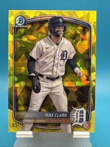 Max Clark 2025 Topps Chrome Zaffiro Giallo #BCP24 65/75 - Foto 1 di 2