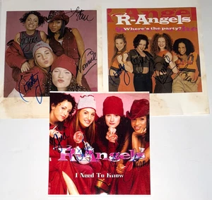 R-Angels Girl Popgruppe ECHT handsigniert Set 3 Fotos von allen 3 COA #2 - Bild 1 von 2