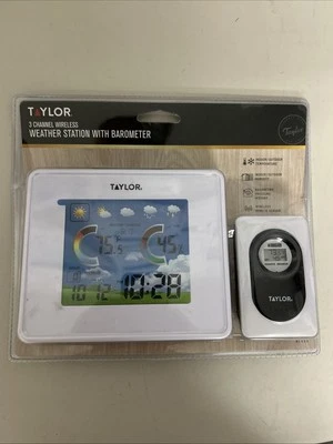 Taylor Wireless Weather Station with Barometer -Indoor/Outdoor Temps- Model 1513 - Image 1 of 2