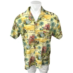 Rima Men's Multicolor Hawaiian Graphic Short Sleeve Button Down Shirt Top Size L - Bild 1 von 4
