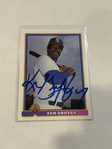 Ken Griffey Signed IP Baseball Card Reds Braves NYY Mariners Autograph - Picture 1 of 2