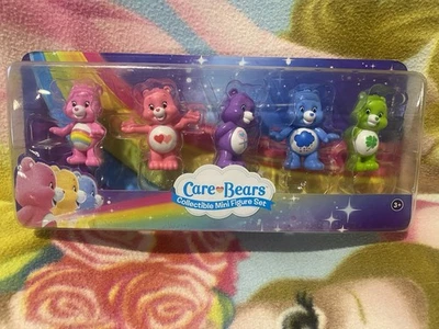 NIB CARE BEARS MINI FIGURE FIGURINE SET CHEER LOVE A LOT SHARE GRUMPY GOOD LUCK - image 1 of 2