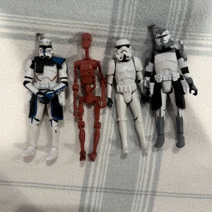 Star Wars Action Figuren Lot INKLUSIVE Captain Rex, B1 Droid, Luke, Commander Wolf - Bild 1 von 6