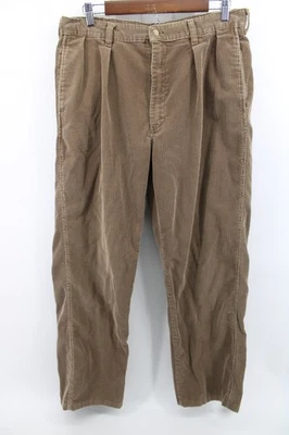 Pantalones de Pana Polo Ralph Lauren Marrón Hechos en EE. UU. 34x29 Plisados Frontales De Colección Foto 1 de 4