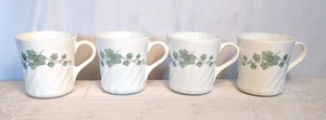4 Corning Ware White Corelle Callaway Ivy Swirl Coffee Tea Cups Mugs - Picture 1 of 6