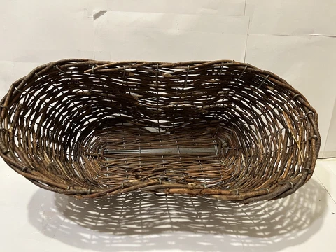 Outdoor Wicker Planter Rectangle Metal Frame Basket Size L Dark Brown 17"x 7"x7" Cover