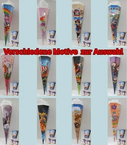 Schultüte mit Tüll 50 cm verschiedene Motive zur Auswahl + Becher und Plüschtier - Bild 1 von 93