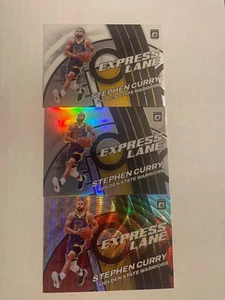 3-Card Lot - 2021-22 Optic Stephen Curry Express Lane Red Wave/Silver/Base #4 SP - Picture 1 of 2