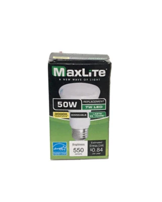 MaxLite 50 Watt (7W) LED Dimmable Light Bulb R20 7BR20DLED27 #7eh - Image 1 of 4