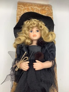 Bambola strega vintage nera bellissimo abito di Cracher Barrel vecchio negozio di campagna - Foto 1 di 8