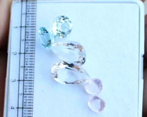 Pear Faceted Cut White Topaz Assorted Gemstones 15.5 Ct. Mix Loose Gemstone Pair - Picture 1 of 4