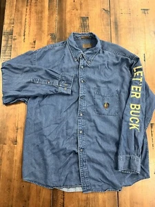 Pendleton - Rodeo Western Denim - Button Up Shirt - "LET 'ER BUCK" - XXL - Picture 1 of 5