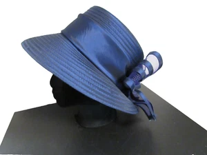 Elegant St. Julian Designer Women's Hat Blue adjustable ribbon & Bow fancy - Picture 1 of 8