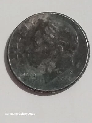 1996 D Dime Missing Clad Layer and die error on back - Image 1 of 4