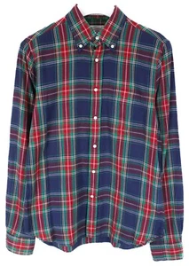 GANT Rugger Shirt Men's MEDIUM Flannel Plaid Button Up Pockets - Picture 1 of 8